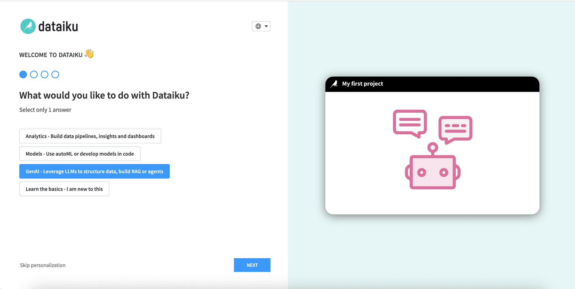 Onboarding step 2
