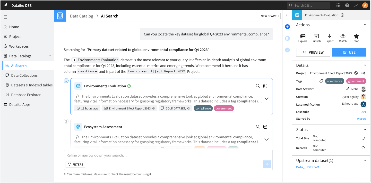 AI Search for Data Discovery